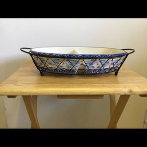 Temptations divided serving dish.  Like new!
